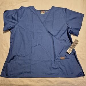 Landau Scrubzone women's size 3XL Royal Blue scrub top, uniform top nurse, NWT